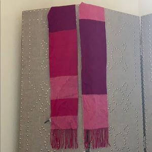 Pink color block cashmere scarf Anne Taylor